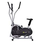 CHOOSEandBUY 2 in 1 Elliptical Dual Cross Trainer Machine Fan Bike Machine Exercise Workout Home Gym