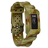 Moretek Resistant Frame Armor Shock bands Case Protector for Fitbit charge 2 Smart Fitness Watch Wristband accessories (YellowCamo)