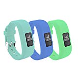 BeneStellar 12 Colors Garmin Vivofit JR/Vivofit JR. 2 Bands With Secure Watch Clasp Silicone Replacement Bands for Garmin Vivofit JR （for Kids） (B# 3-Pack Glow Band (Green+Blue+Light Blue))