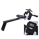 Genuinestore Upgrade Rowing Machine Rower with LCD Monitor -8 Levels of Adjustable Resistance – Gym Home Equipment Belly Trainer Tool Fitness Exerciser