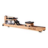 Incline Fit Wood Water Rowing Machine with Monitor