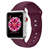 Booyi Sport Band for Apple Watch 38mm 42mm, Soft Silicone Replacement Bands for iWatch Apple Watch Series 3,2,1