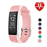 LETSCOM Fitness Tracker HR, Activity Tracker Watch with Heart Rate Monitor, Waterproof Smart Bracelet with Step Counter, Calorie Counter, Pedometer Watch for Kids Women and Men, Android & iOS (Pink)