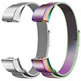 Oitom For Fitbit Alta HR Accessory Bands and For Fitbit Alta Band, Small 5.1″-6.7″(Silver+Rainbow, Small 5.1″-6.7″)