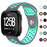 KIMILAR Fitbit Versa Bands Sport Silicone Breathable Strap Replacement with Ventilation Holes for Fitbit Versa Fitness Smart Watch