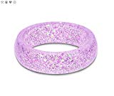 QALO Women’s Purple Sparkle Classic Silicone Ring, Size 8