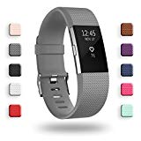 POY Compatible Fitbit Charge 2 Bands, Classic & Special Edition Replacement Bands Compatible Fitbit Charge 2, Small Gray, 1PC