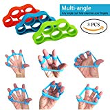 Yasmine Hand Resistance Bands Finger Stretcher Hand Extensor Exerciser Finger Grip Strengthener Strength for Relieve Joint Pain, Injury Rehabilitation,Relaxation and Rock Climbing (3pc-Green)