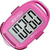 3DFitBud Simple Step Counter Walking 3D Pedometer with Lanyard, A420S (Pink with Clip)