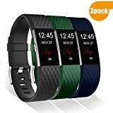 GEAK for Fitbit Charge 2 Bands 3-Pack, Special Edition Sports Replacement Bands for Fitbit Charge 2, Small Diamond Black Navy Olive