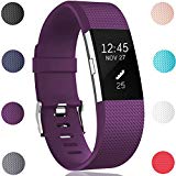 GEAK For Fitbit Charge 2 Bands, Classic Sports Replacement Bands for Fitbit Charge 2, Large Classic-Plum