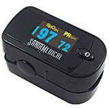 Santamedical Generation 2 OLED Fingertip Pulse Oximeter Oximetry Blood Oxygen Saturation Monitor with batteries and lanyard – Black