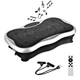 iDeer Vibration Platform Fitness Vibration Plates, Whole Body Vibration Exercise Machine w/Remote Control &Resistance Bands, Anti-Slip Fit Massage Workout Trainer Max User Weight 330lbs (Silver 09009)