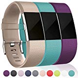 Maledan Bands for Fitbit Charge 2, Champagne Teal Plum, Small