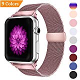 Bandx Milanese Loop Replacement Band Compatible Apple Watch 38mm 42mm,Stainless Steel Mesh Band Magnetic Closure iWatch Series 3 Series 2 Series 1