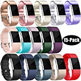 Wepro Replacement Bands For Fitbit Charge 2 HR, Replacement Bands Accessory for Fitbit Charge 2, Buckle, 15, Small