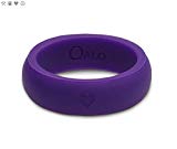 QALO Women’s Purple Classic Silicone Ring with Heart, Size 7