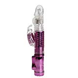 Flosky 9.84inch Multi Speed Strong Feeling Thrusting Vibrant Rabbit Dilldó Toys Massage Stick for Women (Purple)