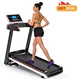 Fitness Folding Electric Support Motorized Power Jogging Treadmill Walking Running Machine Trainer Equipment [US Stock] (2.0 HP – Black)