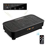 Merax Crazy Fit Full Body Vibration Platform Massage Machine Fitness with Straps and Remote Control (Black)