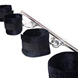 tengsun Metal Spreader Bar with 4 Leather Adjustable Straps Set,Legs and Arms Tools Home Gyms Sports Tool Excercise