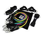 Sports Research Set of 5 Heavy Duty Exercise & Resistance Training Bands (5, 10, 15, 20 & 25 lbs) – Includes Mesh Carrying bag & Workout guide