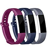 iGK Replacement Bands Compatible for Fitbit Alta and Fitbit Alta HR, Newest Adjustable Sport Strap Smartwatch Fitness Wristbands Navy Grey Plum Small