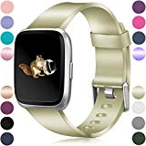 Wepro Replacement Bands Compatible with Fitbit Versa SmartWatch, Sports Watch Band for Women Men, Small, Champagne Gold