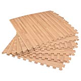 Forest Floor 3/8″ Thick Printed Wood Grain Interlocking Foam Floor Mats, 16 Sq Ft (4 Tiles), White Oak