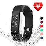 LETSCOM Fitness Tracker HR, Heart Rate Monitor Watch, IP67 Waterproof Activity Tracker with Step Counter and Sleep Monitor, Pedometer Watch, Smart Wristband for Kids Women and Men