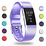 GEAK Bands for Fitbit Charge 2, Luxury Special Edition Sports Wrist Bands for Fitbit Charge 2, Large Lavender