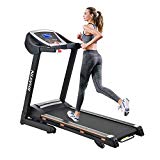 Portable Folding Running Machine Home Health Fitness Training Treadmill with 12 Programs, 3 Manual Incline, Easy Handrail Controls and Soft Drop System