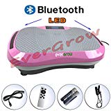 EVERGROW Pink 120 Levels Bluetooth Vibration Platform Workout Machine Exercise Equipment Balance Your Weight Workout Equipment Includes, Remote Control & Balance Straps