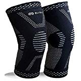 BLITZU MAX Compression Knee Brace for Joint Pain, Meniscus Tear, ACL, MCL and Arthritis Relief Improve Circulation Support for Running, Gym Workout Recovery Best Sleeves Patella Stabilizer Pad L