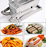 Bluefringe French Fry Cutter,Stainless Steel Potato Slicer with 2 Interchangeable Blades and Non-Slip Suction Base for Potato for Potato Onion and Other Veg into Finger Sticks