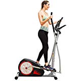 ANCHEER Elliptical Machine Trainer Magnetic Smooth Quiet Driven with LCD Monitor and Pulse Rate Grips (Black)