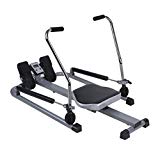 Genuinestore Upgrade Rowing Machine Rower with Full Motion Arms and LCD Monitor – Indoor Gym Home Equipment Belly Trainer Tool Fitness Exerciser