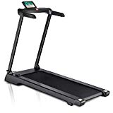 Goplus 2.25 HP Folding Treadmill Upgraded Free-Installation Electric Cardio Fitness Jogging Running Machine Portable Motorized Power Slim Treadmill with Sports App and LED Display (Black)