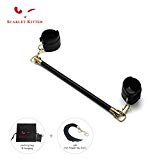 SCARLET KITTEN Wooden Spreader Bar with Adjustable Leather Straps Set, Black