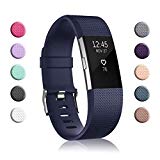 Fundro Compatible for Fitbit Charge 2 Bands, Classic & Special Edition Replacement Bands for Fitbit Charge 2, Large Small (1-Pack Navy Blue, Small (5.7″-7.8″))
