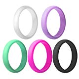 SZHSR Silicone Rings, 5 Pack Wedding Bands Women – 2.7 mm Wide(Size:8)