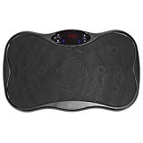 ANCHEER Fitness Massage Vibration Plate, Remote Control Whole Full Body Shaped Workout Exercise Platform Machine with USB Speaker & Two Resistance Bands (Black One)