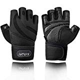 SIMARI Workout Gloves for Men Women,Training Gloves with Wrist Support for Fitness Exercise Weight Lifting Gym Crossfit,Made of Microfiber and Air Mesh SMRG903（Black M）