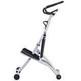 Gymax Step Machine, 2 in 1 Folding Step Machine Twister Stepper for Aerobic Eercise Workout Home Gym, with Handrail, LCD Display and Bottle Holder