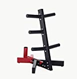 CAP Barbell Black/Red Tree Storage Rack for Weights and Bar