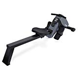 Akonza Magnetic Rowing Machine Foldable Equipment Resistance LCD Monitor with Tablet Holder, Gray