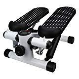 Yanvan Office Household Mute Stepper,Hydraulic Stepper Aerobic Twister with Adjustable Resistance Bands,Multi-Function Pedal Indoor Cardio Training Fitness Exercise Machine Equipment Treadmill (Black)