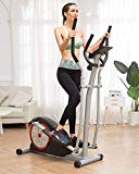 Elliptical Trainer – Top Levels Elliptical Machine Fitness Workout Cardio, Magnetic Smooth Quiet Driven Exercise Equipment for Home Offic Gym Use with LCD Monitor and Pulse Rate Grips(Black)