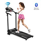 ZELUS Folding Treadmill Electric Motorized Running Machine with Downloadable Sports App Control Walking & Running OR Treadmill Mat, Cup Holder, MP3 Player & Wheels Easy (Treadmill with APP Control)