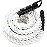 1.5-inch White Poly Dac Gym Climbing Rope by Crown Sporting Goods (8′)